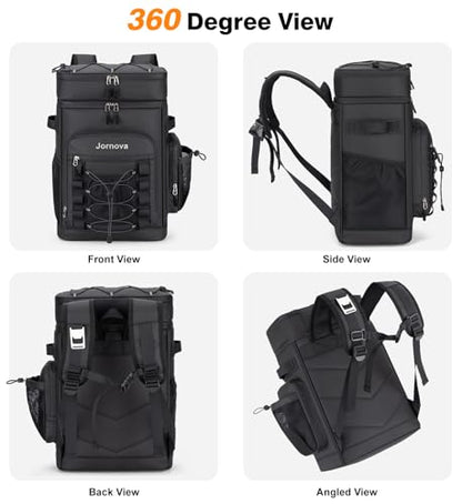 Insulated Cooler Backpack, 35L Leakproof Backpack with Double Compartments for Men & Women, Large Lunch Cooler for Camping, Beach, Travel, Picnic, Up to 48 Cans - color: Black