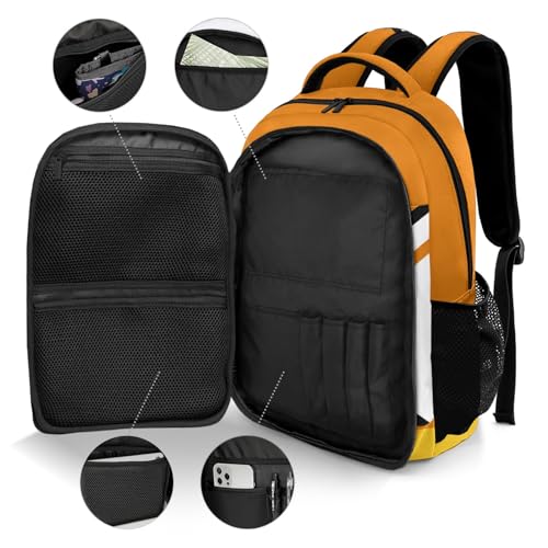 Orange Gold Volleyball School Backpack Laptop Bag for Man Woman Gift - color: Muilti 6