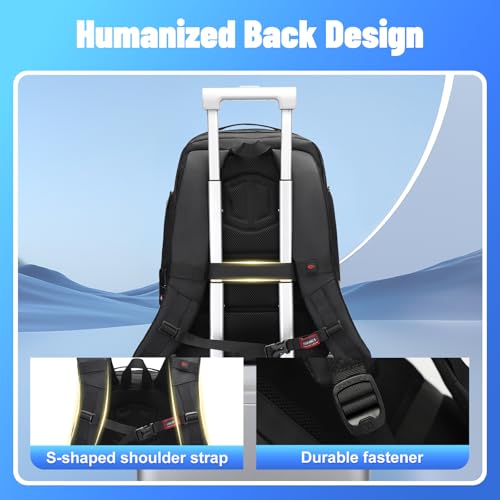 Expandable Business Laptop Backpack,180° Full Open TSA Friendly Travel Bag,15.6 inch Slim Commuter Backpack with USB Port,Water Resistant Professional Office Daypack,Black - color: Black-3