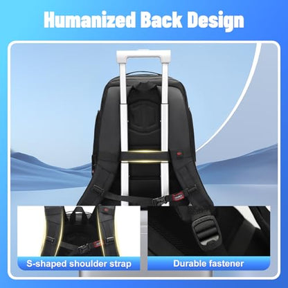 Expandable Business Laptop Backpack,180° Full Open TSA Friendly Travel Bag,15.6 inch Slim Commuter Backpack with USB Port,Water Resistant Professional Office Daypack,Black - color: Black-3