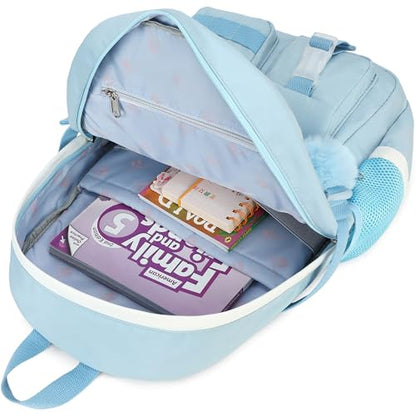 Spotted Tiger School Backpack for Girls Backpack with Lunch Box Anime Bookbag School Bag Kawaii Backpack Set for Teen Girls (Blue) - color: Blue