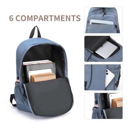 GAEKEAO Classical Basic Travel Backpack for Women Men,Casual Lightweight Bookbag Cute Daypack for College Work Everyday Blue - color: B03 Light Blue