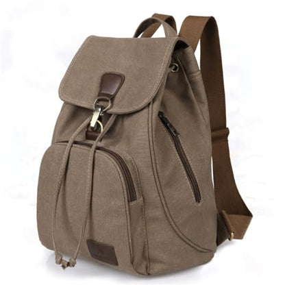 Stylish Canvas Backpack for Women Travel Daypack Trendy School Bag with Spacious Storage - color: Gray