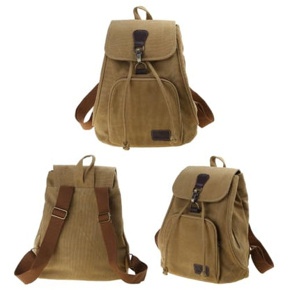 Stylish Canvas Backpack for Women Travel Daypack Trendy School Bag with Spacious Storage - color: Gray