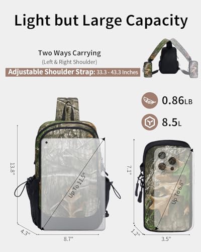 ECOHUB Crossbody Bags for Women Men, Anti-Theft RFID Blocking Sling Backpack with Sturdy SBS Zippers Water Resistant Chest Shoulder Bag Daypack with 9 Pockets Casual Outdoor Hiking, Camouflage - color: Camouflage
