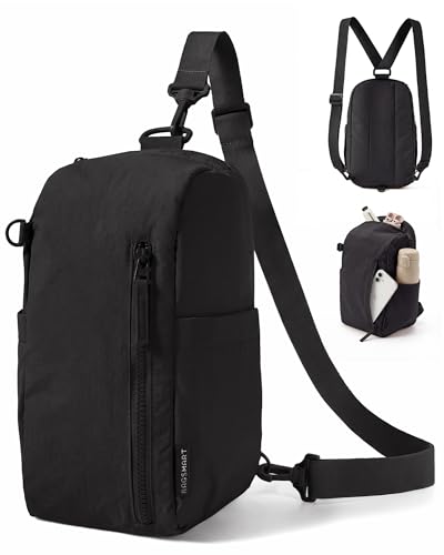 BAGSMART Small Sling Bag for Women, Fast Track Crossbody Bag Mini Backpack purse for Daily Travel Gym - color: Charcoal