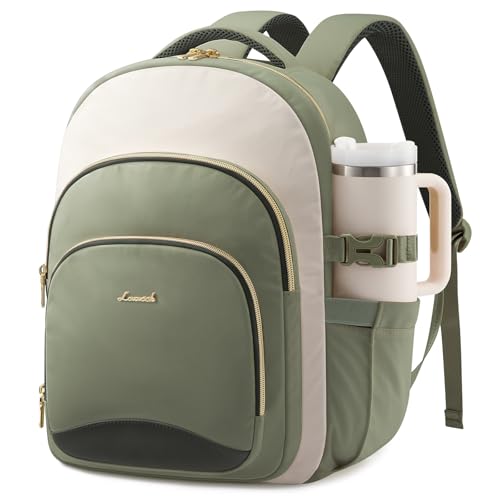 LOVEVOOK Laptop Backpack for Women, 15.6-Inch Work Backpack, Back to School Bookbag for College Student Teen Girls, Casual Personal Item Travel Bag Business Computer Daypack for Teacher Nurse, Gift - color: Beige-green, size: 15.6 Inch