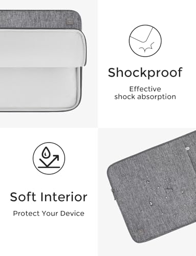 DOMISO Laptop Case Laptop Sleeve Cover Compatible with 14 inch MacBook Pro M4/M3/M2/M1 Pro/Max 2024-2021, Compatible with 13.3 inch HP Dell ASUS Notebook, Water-Resistant Bag with Pocket,Grey - color: Grey, size: 13-13.3 inch