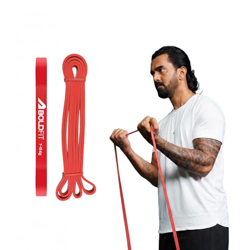Boldfit heavy resistance band workout exercise and stretching pull up bands home exercise bands for gym men women resistance bands bands - style: Red: 7–15 kg
