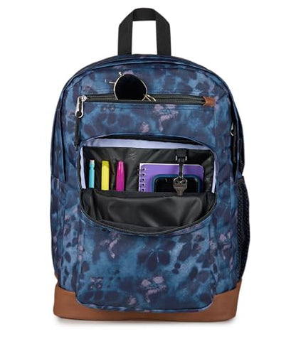 JanSport Cool Backpack with 15-inch Laptop Sleeve, Large Computer Bag Rucksack with 2 Compartments, Ergonomic Straps, Ghostly Florals - color: Ghostly Florals Navy/Purple/Pink