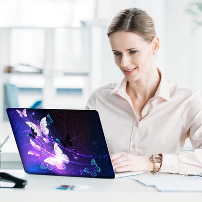 ArtSo Laptop Skin Sticker Decal, 17 17.3inch Laptop Netbook PC Notebook Universal Vinyl Reusable Skin Sticker Cover Personalized Art Case Protector, Blue Purple Butterfly - color: Blue Purple Butterfly