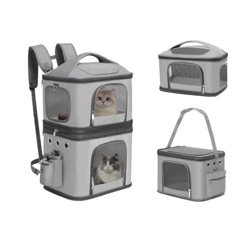 HOVONO Detachable Double Cat Backpack Carrier for 2 Pets