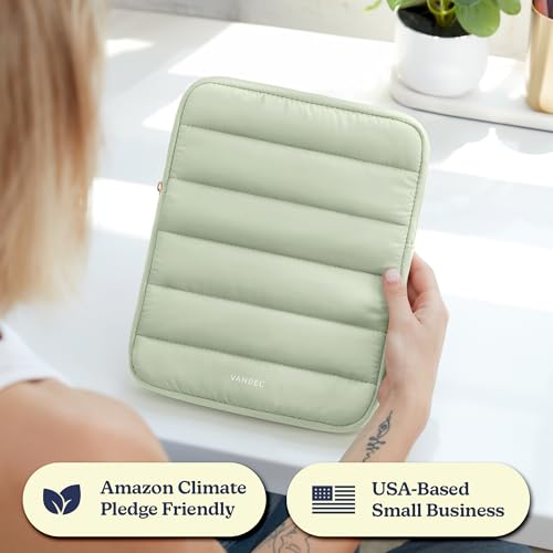 Vandel Puffy iPad Sleeve 11 Inch, Tablet Sleeve, iPad Bag, Tablet Pouch - color: h. Sage Green, size: 9-11 Inch