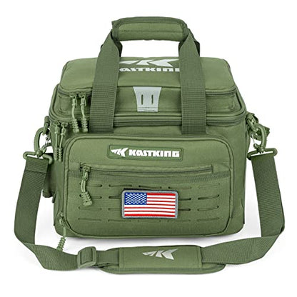 KastKing Fishing Tackle Bags - Saltwater & Freshwater Fishing Bags - Water Resistant, Padded Shoulder Strap - Gear Storage - color: Green-Medium, size: Medium