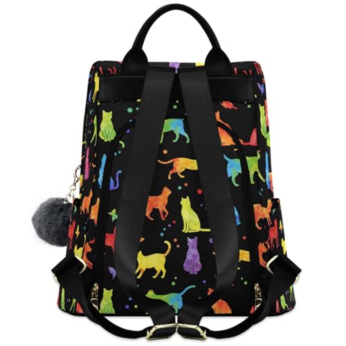 MNSRUU Women Backpack Purse Witchcraft Black Cats Backpack for Women Anti-theft Shoulder Bag Carry On Backpack Lightweight Rucksack Fashion Travel Ladies Bags - color: Cat 14