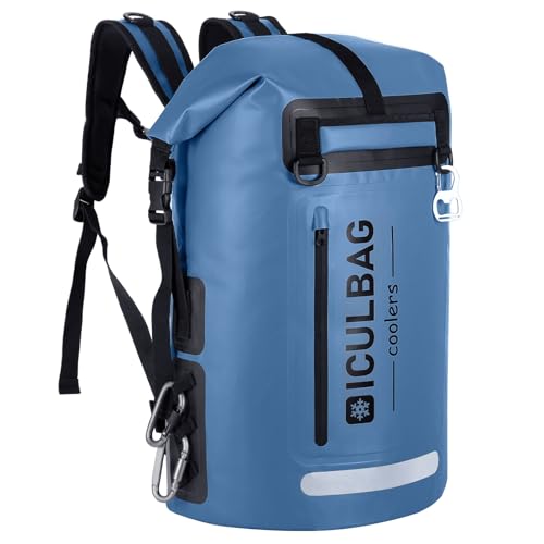 48cans Large Cooler Backpack Insulated Waterproof for Men Women Insulated Backpack Cooler Leak Proof Waterproof for 12 Hours Cooling for Camping Picnic Hiking Beach Travel Kayaking - color: Blue