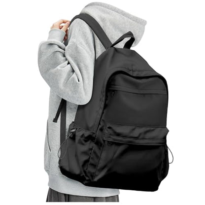 Black Backpack for School, High School Bookbag Back Pack for Teens Girls Boys, Lightweight College Backpack Book Bag for Women Men, Simple Casual Daypack Backpack Mochilas Escolares para Adolescentes - color: Black