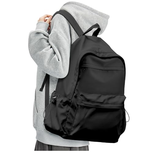 Black Backpack for School, High School Bookbag Back Pack for Teens Girls Boys, Lightweight College Backpack Book Bag for Women Men, Simple Casual Daypack Backpack Mochilas Escolares para Adolescentes - color: Black