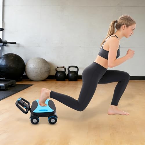 Ab Wheel Roller, 4-Wheel Abdominal Roller with Elbow Support - color: Blue
