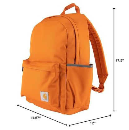 Carhartt 21L Classic Laptop Backpack, Water-Resistant Pack W/ 15" Laptop Sleeve and Organizational Compartments, Marmalade - color: Marmalade, size: One Size