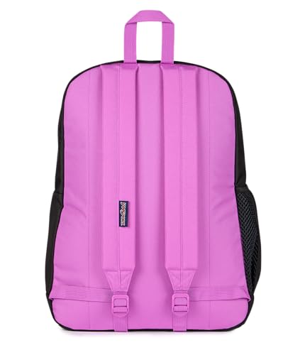 JanSport Cross Town Plus Backpack - Large Main Compartment, Side Water Bottle Pocket, 15-Inch Padded Laptop Sleeve - Color Blocked - Black - color: Color Blocked Black/Digital Fuchsia/D
