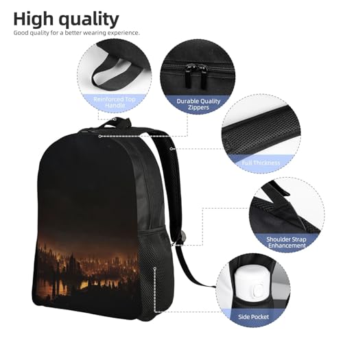 Travel Backpack City in the dark Lightweight Daypack 15 inch Laptop Bag Casual Work Bag for Business Hiking
