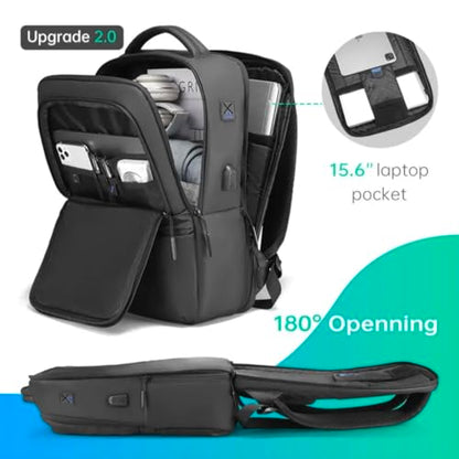 TREKON Laptop Backpack for Men, Fits 15.6" Laptop, USB Charging Port, Water-Resistant, Anti-Theft, TSA Approved Travel Bag, For Business & College