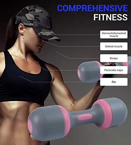 Nice C Adjustable Dumbbells Weights, Neoprene All-in-1 Options, Non-Slip, All-Purpose, Home, Gym, Office - style: Pink 11lb Pair