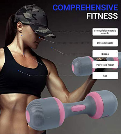 Nice C Adjustable Dumbbells Weights, Neoprene All-in-1 Options, Non-Slip, All-Purpose, Home, Gym, Office - style: Pink 11lb Pair