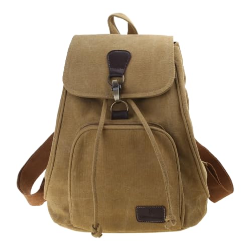 Stylish Canvas Backpack for Women Travel Daypack Trendy School Bag with Spacious Storage - color: Black