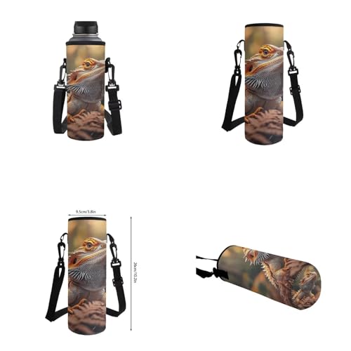 Dragon Lizard Backpack for Kids Boys Backpack with Lunch Box Water Bottle Holder with Strap and Soft Pencil Case 4PCS Set Bookbag with Front Pocket 17 inch Large Capacity School Bag for Girls - color: Dragon Lizard