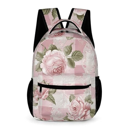 Peach Retro Pattern Backpack Large Capacity Bookbag Lightweight Schoolbag Travel Bag for Men & Women - color: Peach Retro Pattern