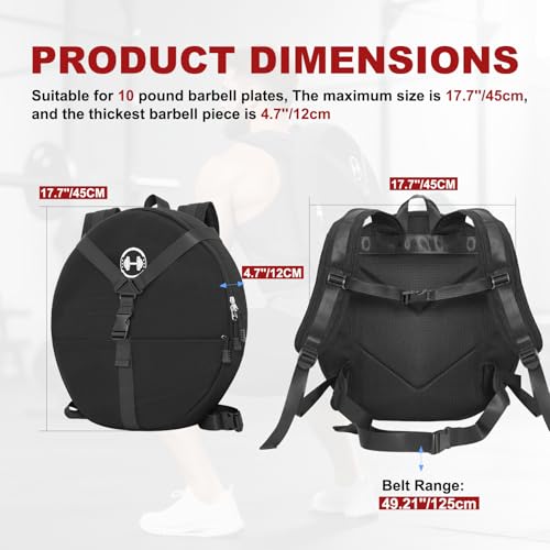 YEEGO DIRECT Weighted Backpack Weighted Vest for Fitness and Bodyweight Workouts, Adjustable Rucking Backpack with Padded Straps, 10 LBS barbell Weight Plate Ideal for Training