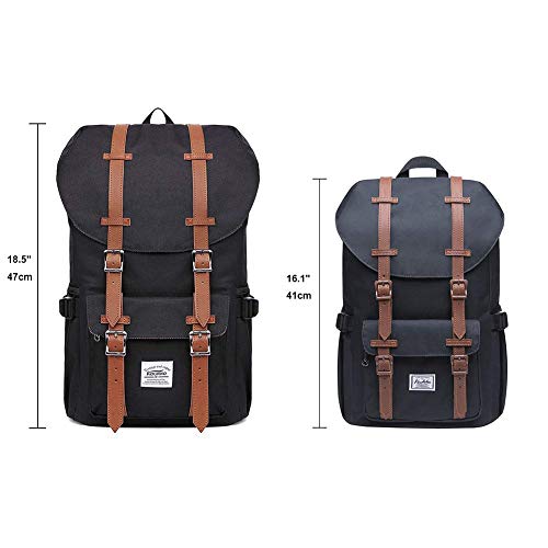 KAUKKO Laptop Outdoor Backpack Traveling Daypack Hiking Rucksack Large Capacity Bag Fits 15.6"(5-7-Black-NEW) - color: 5-7-black-new