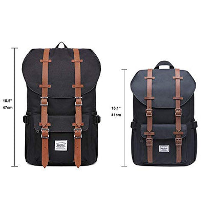 KAUKKO Laptop Outdoor Backpack Traveling Daypack Hiking Rucksack Large Capacity Bag Fits 15.6"(5-7-Black-NEW) - color: 5-7-black-new