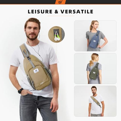 SKYSPER Sling Bag RFID Crossbody Sling Backpack Cross Body Shoulder Bag Travel Hiking Daypack for Women Men(Periwinkle) - color: Periwinkle