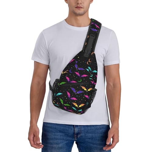 Halloween Gothic Bat Outdoor Crossbody Shoulder Bag For Unisex Young Adult Hiking Bicycling - color: 12