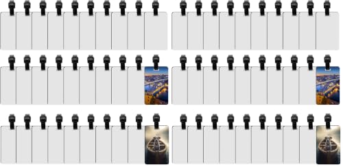 30 pcs Sublimation Luggage tag Blanks White Blank Travel Bag Tags with Strap Double Sided MDF Suitcase Label Tag with Slots Keychains Blanks (Pack of 2) - size: 3.8 x 2.4 inches (Pack of 2)