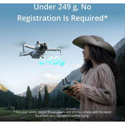 DJI Mini 4 Pro Drone Fly More Combo Plus with RC 2 Controller Bundle | 4K HDR Camera Omnidirectional Obstacle Sensing | 52-Min Flight Time (CP.MA.00000740.01) + BackPack + 64GB Card + More