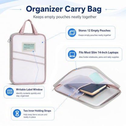 13pcs Mesh Zipper Pouches with Organizer Bag, 3 Sizes Plastic Bags - style: 13pcs