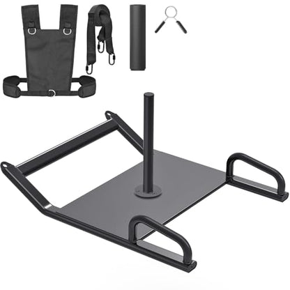 Dolibest Weight Sled, Fitness Sled, Workout Sled for Fitness Strength Training and Speed Improvement, Push-Pull Prowler Training, Suitable for 1-2" Weight Plates, Black - color: Black Pull-Push Sled-2