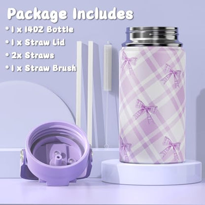 ACESAK 5PCS Backpack for Girls with Bento Box & 14oz Insulated Water Bottle - Cute School Girls Backpacks for Elementary Preschool Middle with Lunch Bag & Pencial Case, Back To School Gift (Purple) - color: Purple