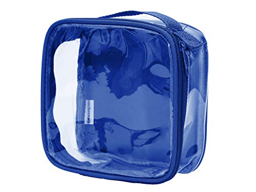 EzPacking Clear TSA Approved 3-1-1 Travel Toiletry Bag for Carry On/Quart Size Transparent Liquids Pouch for Airport Security/Reusable See Through Vinyl & PVC Plastic Organizer Men Women (Royal Blue) - color: Royal Blue