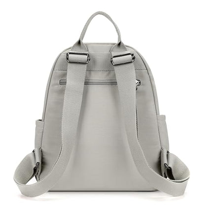 Backpack for Women Small, Mini Nylon Travel Backpack Purse, Shoulder Bag Cute Lightweight Daypack for Ladies (Light gray) - color: Light Gray