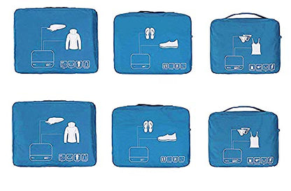 Packing Cubes Set Travel Luggage Organizers Suitcase Lightweight Accessories (Sky Blue) - color: Sky Blue