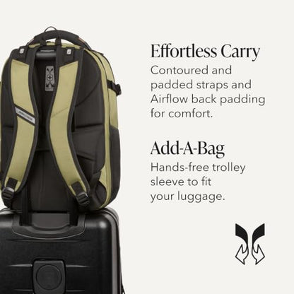 SwissGear Travel Tech Pro Laptop Backpack – Fits Laptops up to 16” – ScanSmart TSA-Friendly Backpack with Multiple Organizer Pockets – Olive - color: Olive, style: Travel Tech Pro
