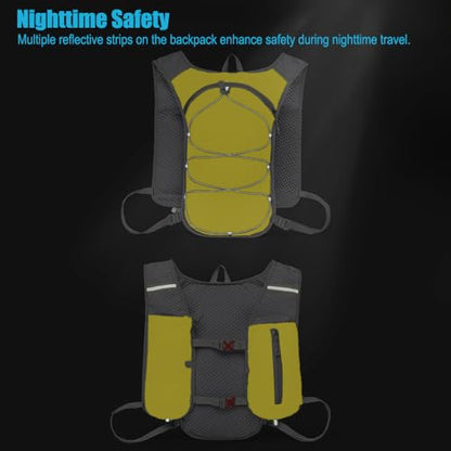 Travel Hiking Cycling Lightweight Backpack Adjustable shoulder straps, Running Hydration Vest for Outdoor Trail for Men Women-Yellow