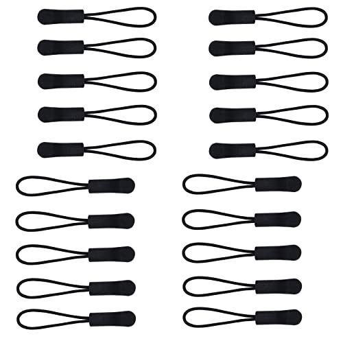 Urmspst 20 Pcs Zipper Pulls Replacement Zipper Tabs, Black - color: 01. Black