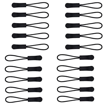 Urmspst 20 Pcs Zipper Pulls Replacement Zipper Tabs, Black - color: 01. Black