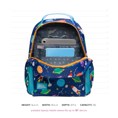 Simple Modern Medium Toddler Backpack for School Girls and Boys | Kindergarten Elementary Kids Backpack | Fletcher Collection | Kids - 15" tall | Dino World - color: -Dino World, style: Kids Medium